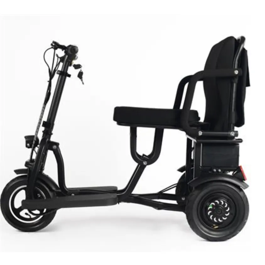 MotoTec Folding Mobility Electric Trike 48v 700w Dual Motor Lithium Black