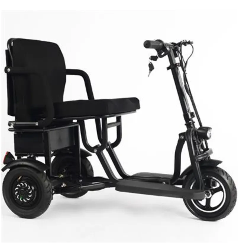 MotoTec Folding Mobility Electric Trike 48v 700w Dual Motor Lithium Black