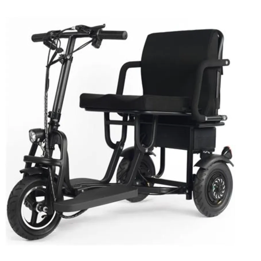 MotoTec Folding Mobility Electric Trike 48v 700w Dual Motor Lithium Black
