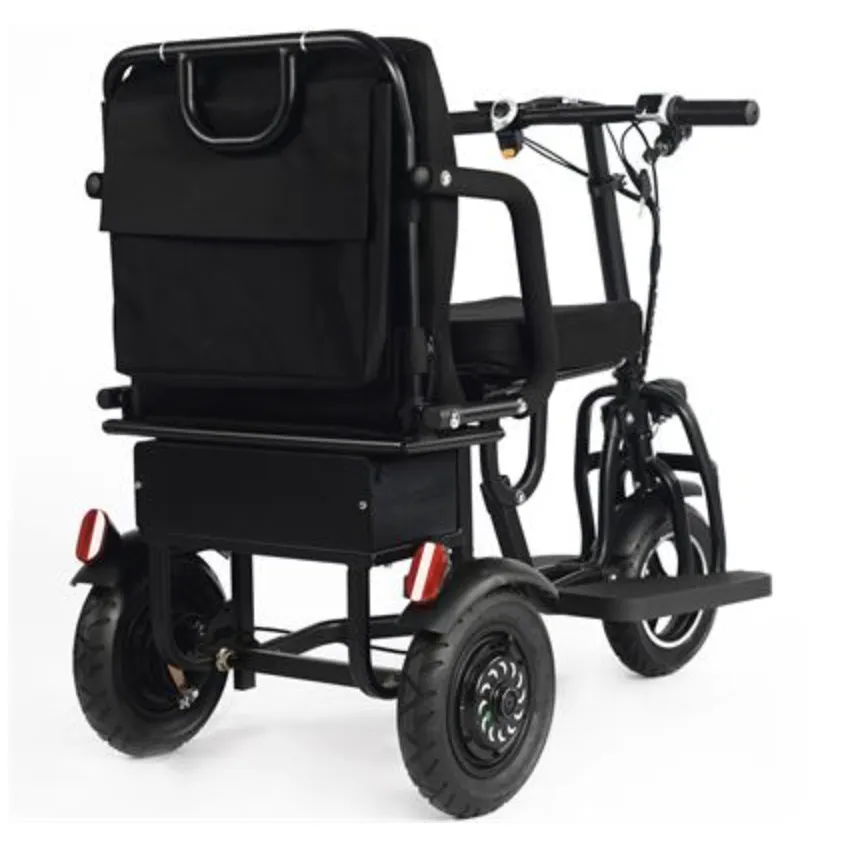 MotoTec Folding Mobility Electric Trike 48v 700w Dual Motor Lithium Black