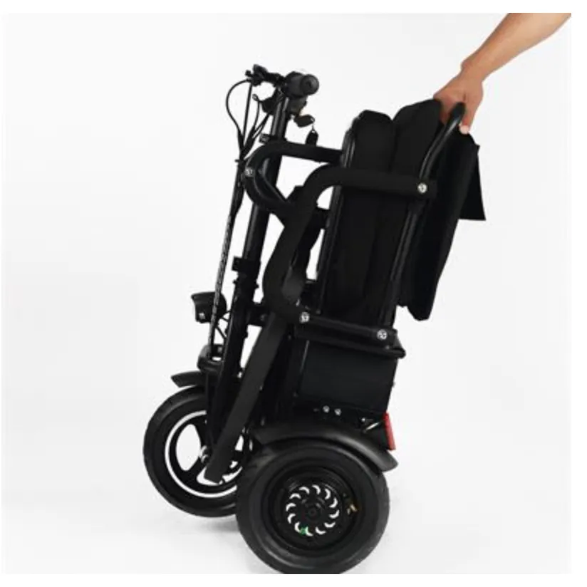 MotoTec Folding Mobility Electric Trike 48v 700w Dual Motor Lithium Black