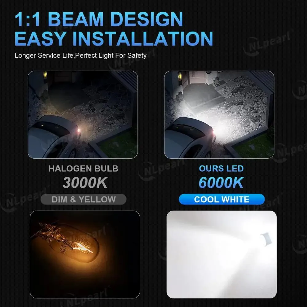 NLpearl 2x Canbus T15 T20 7440 W21W 7443 W21/5W LED Backup Reverse Lamps Daytime Running Light Brake Taillight Turn Signal Lamp