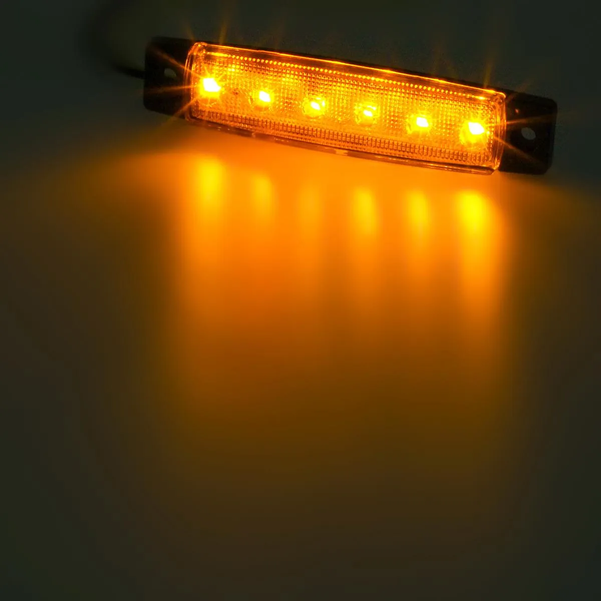 Partsam 10Pcs 3.8 Inch Smoked Thin line Trailer Led Side Marker Clearance Lights 6 LED Surface Mount Amber/Red Trailer marker lights, Led marker lights for trucks, Truck cab marker lights, RV marker light
