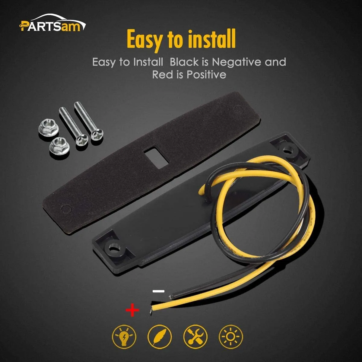 Partsam 10Pcs 3.8" Thin Amber Led Side Marker Clearance indicator Lights 6 LED Smoke Lens Waterproof 12V Trailer Lorry Van Led marker lights for trucks Sealed, Boat Marine Led Utility Strip Lights
