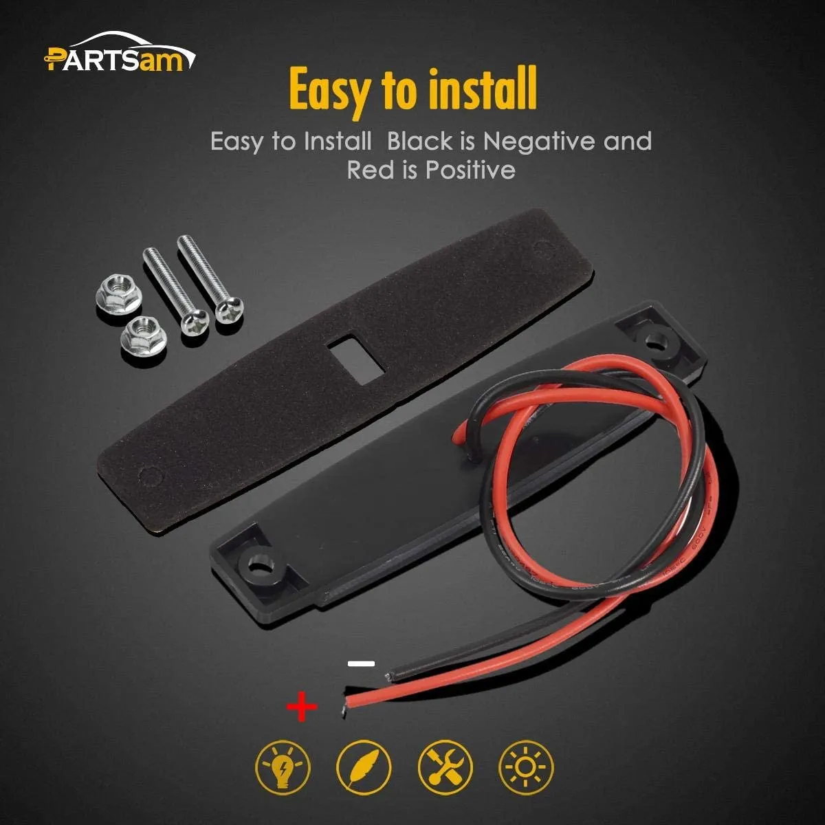 Partsam 10Pcs 3.8" Thin Red Led Side Marker Clearance indicator Lights 6 LED Smoke Lens Waterproof 12V Trailer Lorry Van Bus Led marker lights for trucks Sealed, Boat Marine Led Utility Strip Lights