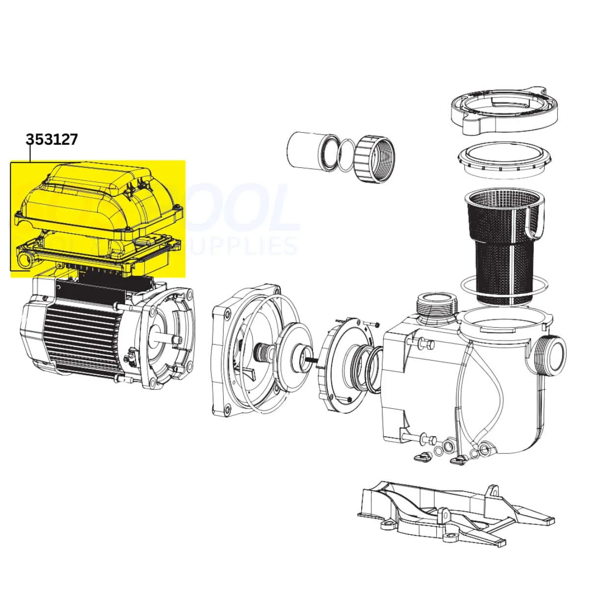 Pentair SuperFlo VS Pump Complete Motor Drive & Cover Kit | 353127