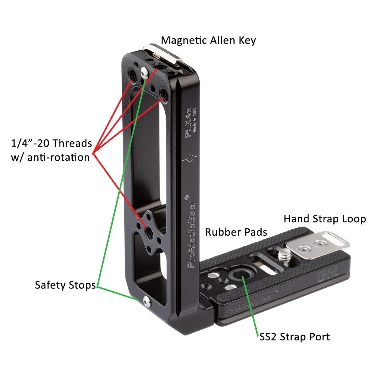 PLX4x L-Bracket for Cameras with a Battery Grip (Arca-Swiss)