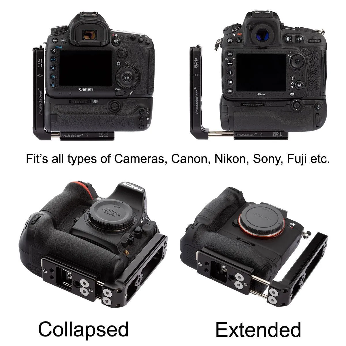 PLX4x L-Bracket for Cameras with a Battery Grip (Arca-Swiss)