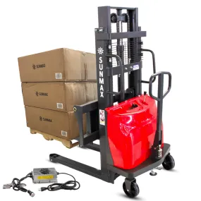 PS3300SE-2M Semi-Electric Pallet Stacker, 3300 lbs Capacity, 6.6 ft Lifting Height