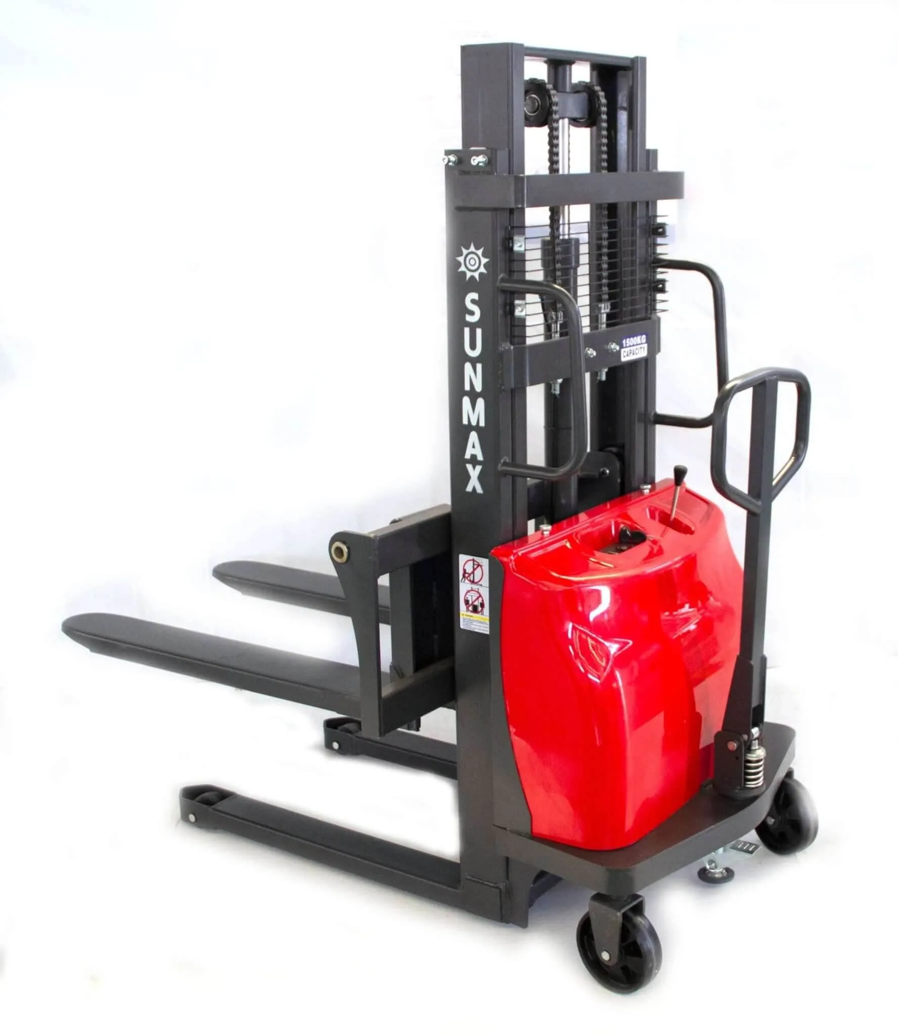 PS3300SE-2M Semi-Electric Pallet Stacker, 3300 lbs Capacity, 6.6 ft Lifting Height