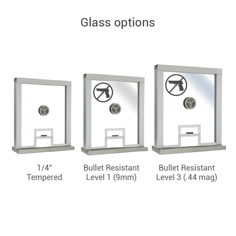 Quikserv T2 Style Ticket Window with Slide Up | Various Sizes and Bullet Resistant Options