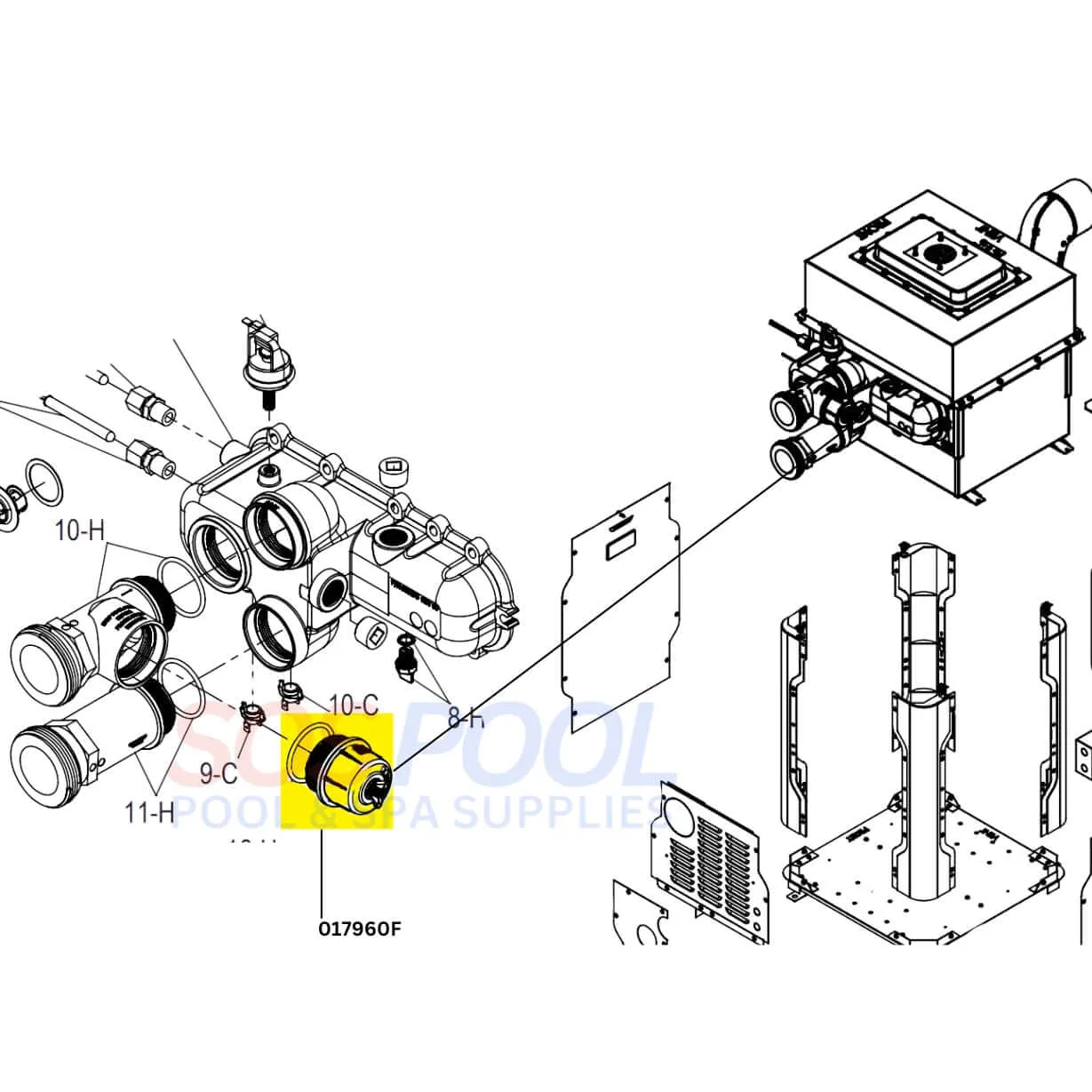 Raypak Protek Shield Assembly For Gas Fired Heaters | 017960F