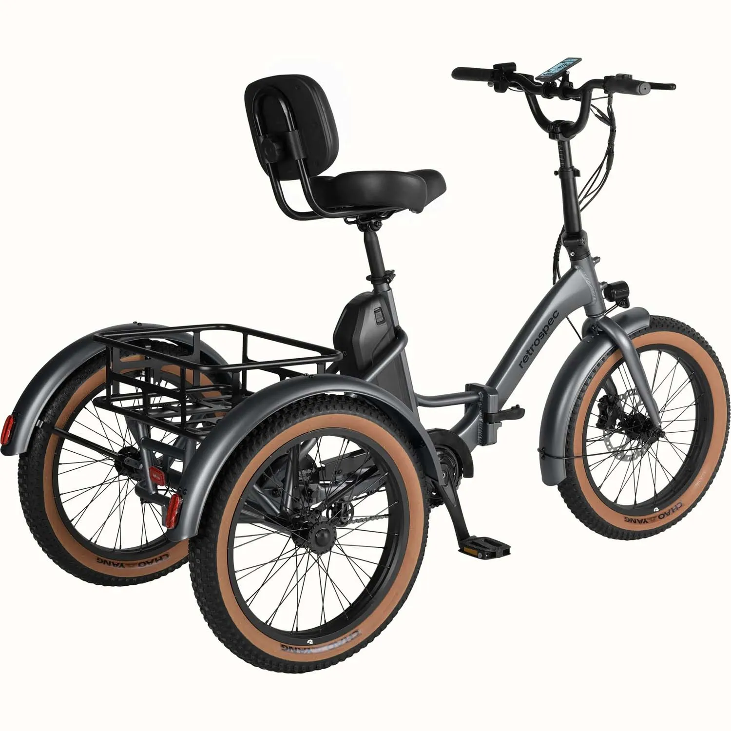 Retrospec Boca Rev Trike 500W/48V, Matte Graphite, Adult Trike