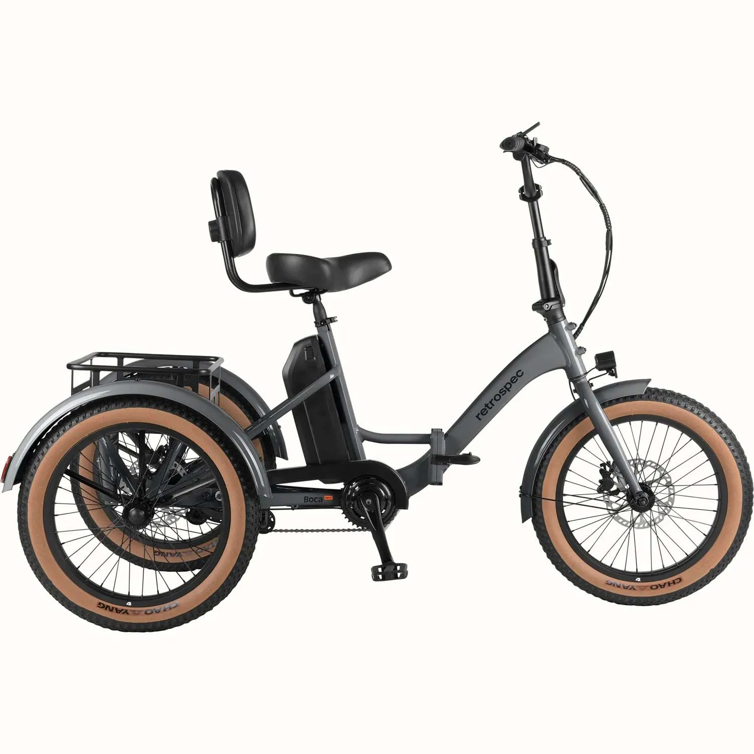 Retrospec Boca Rev Trike 500W/48V, Matte Graphite, Adult Trike