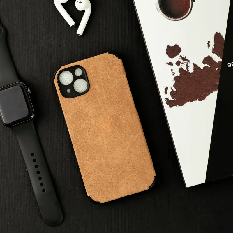 Sandy Tan Suede Finish Luxury iPhone Case