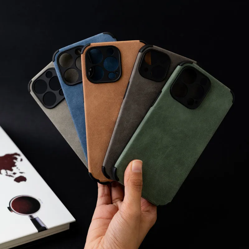 Sandy Tan Suede Finish Luxury iPhone Case