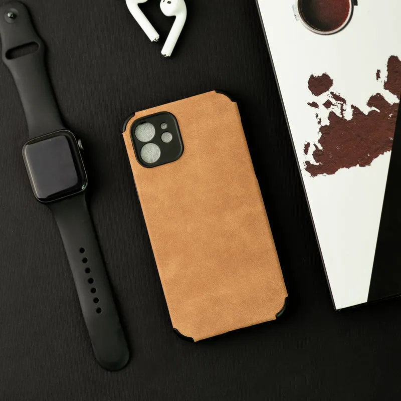 Sandy Tan Suede Finish Luxury iPhone Case