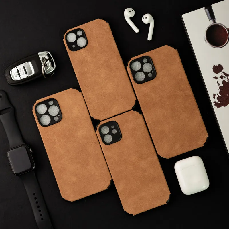Sandy Tan Suede Finish Luxury iPhone Case