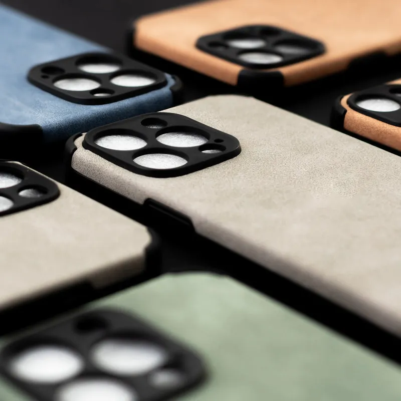 Sandy Tan Suede Finish Luxury iPhone Case