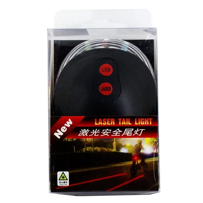 Shell Shape Bicycle Safety Rear Warning Tail Light with 2 Laser Beams and Colorful Lights