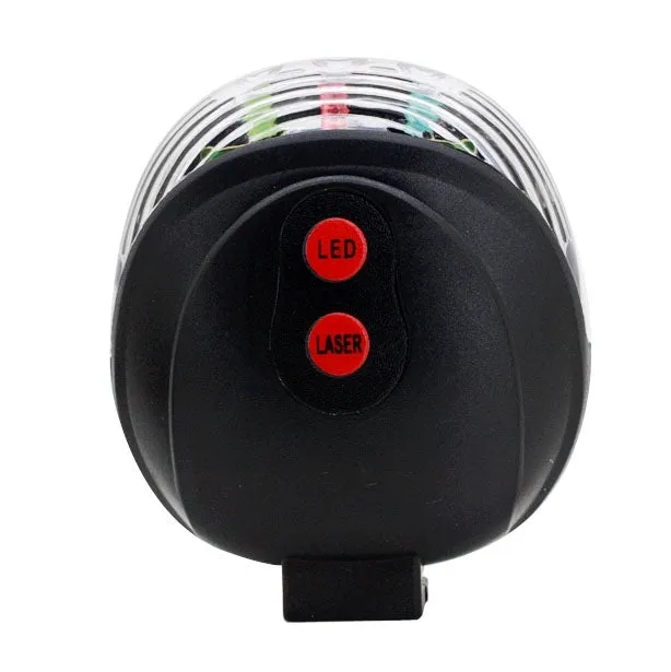 Shell Shape Bicycle Safety Rear Warning Tail Light with 2 Laser Beams and Colorful Lights