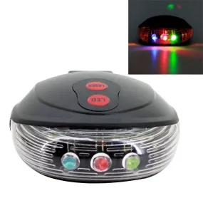 Shell Shape Bicycle Safety Rear Warning Tail Light with 2 Laser Beams and Colorful Lights