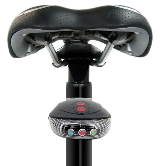 Shell Shape Bicycle Safety Rear Warning Tail Light with 2 Laser Beams and Colorful Lights