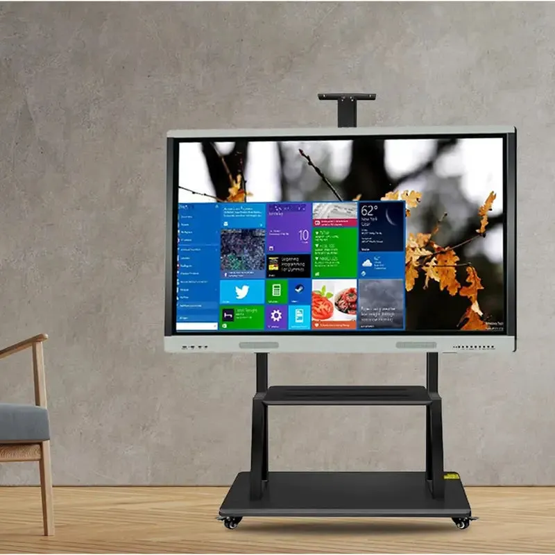 Skill Tech Large Heavy-Duty Steel Tv Trolley Stand with Shelf - DG 110B FS (Fits Most 42" ~ 120")