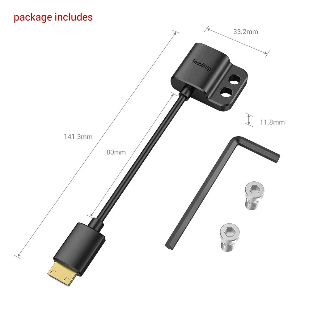 SmallRig Ultra Slim 4K HDMI Adapter Cable C to A 3020 (Black)