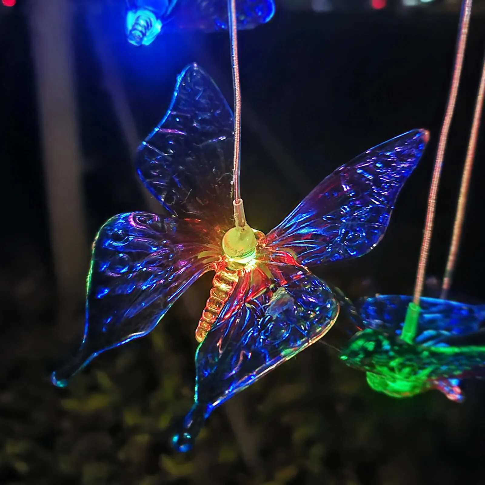 Solar Powered Wind Butterfly Chime Garden Light Fa-068
