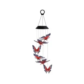 Solar Powered Wind Butterfly Chime Garden Light Fa-068