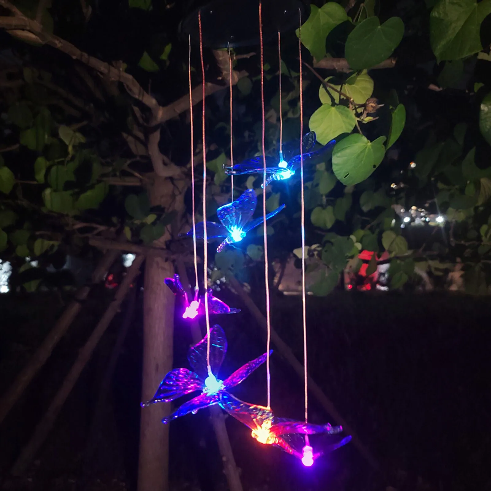 Solar Powered Wind Butterfly Chime Garden Light Fa-068