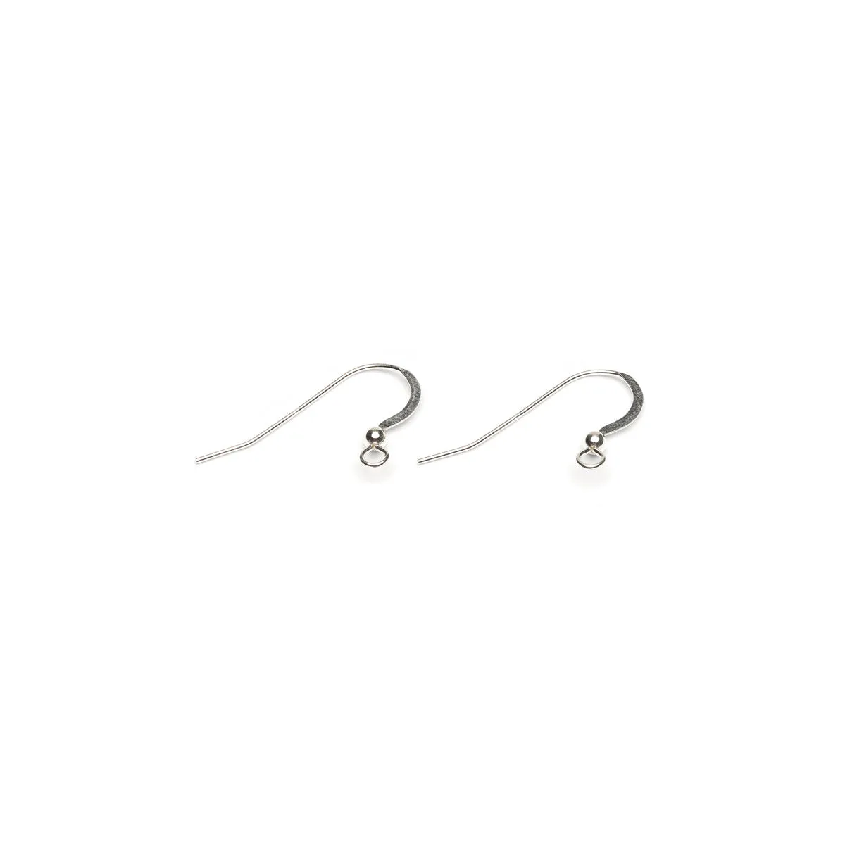 Sterling Silver Flat French Hook With Ball Accessory - 1 Pair