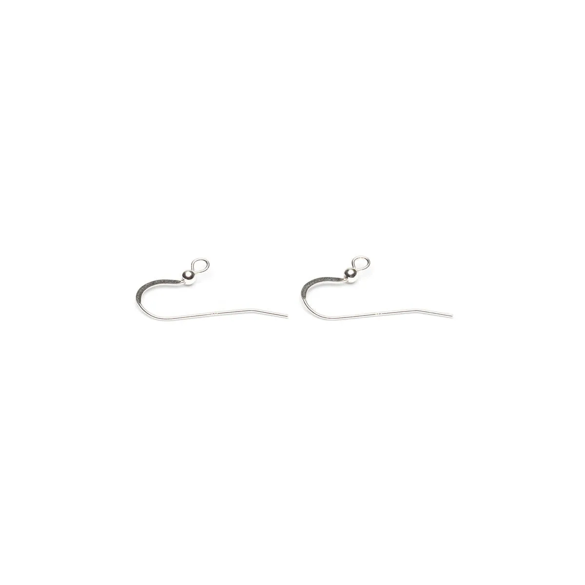 Sterling Silver Flat French Hook With Ball Accessory - 1 Pair