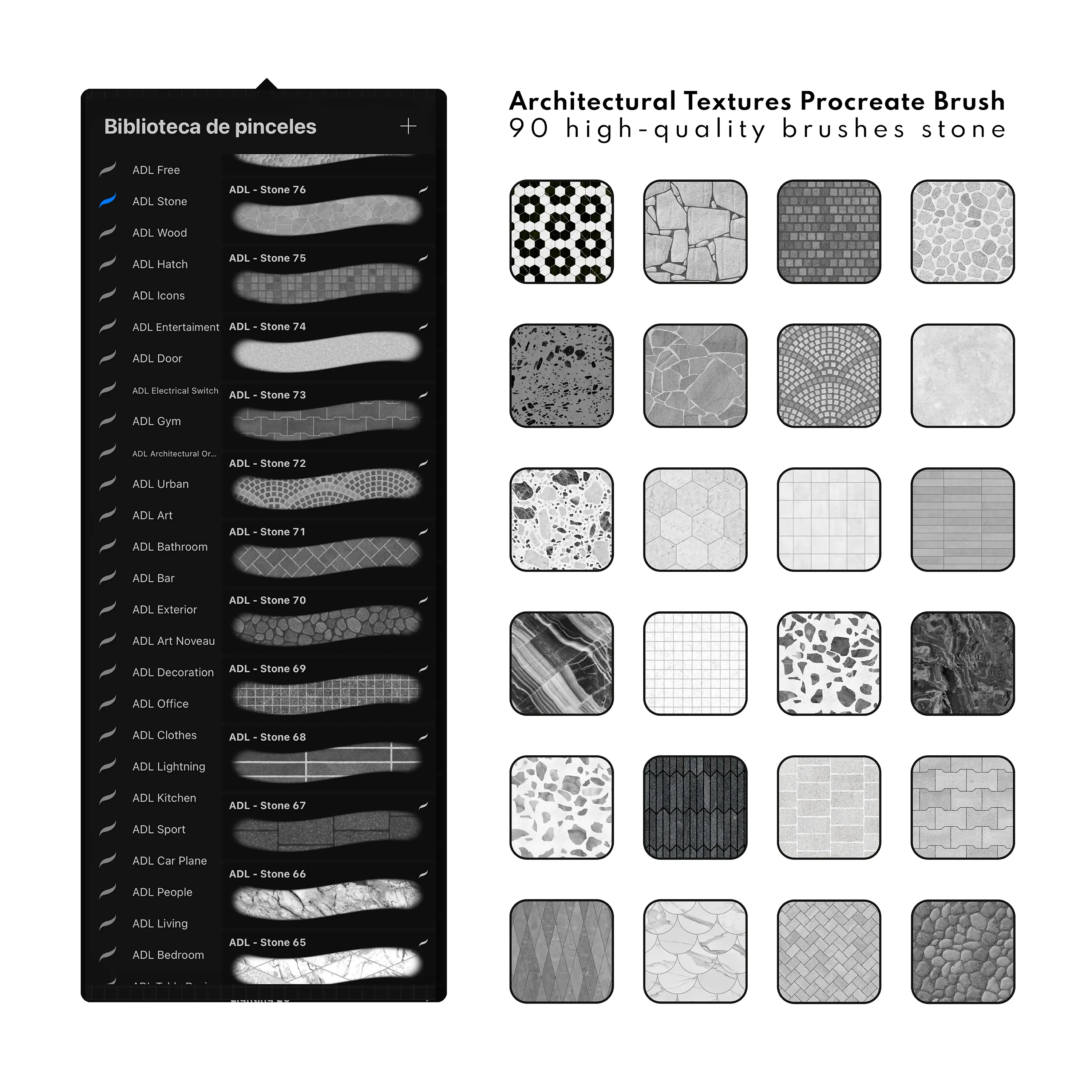 Stone Texture Brush Pack for Architecture