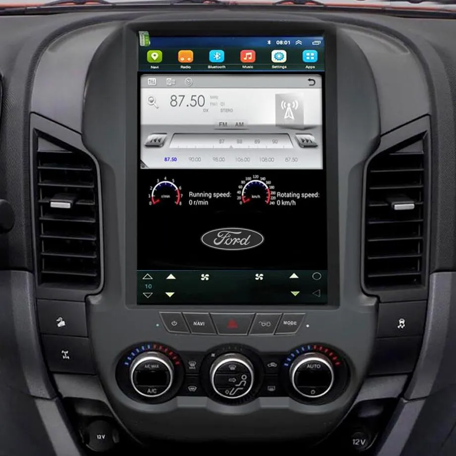 Suitable To Fit Ranger T6 12.1 Inch Tesla Style Android Entertainment System