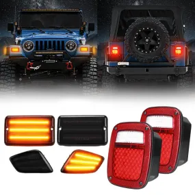 Suparee Jeep Turn Signal Lights & LED Tail Lights for 1997-2006 Wrangler TJ