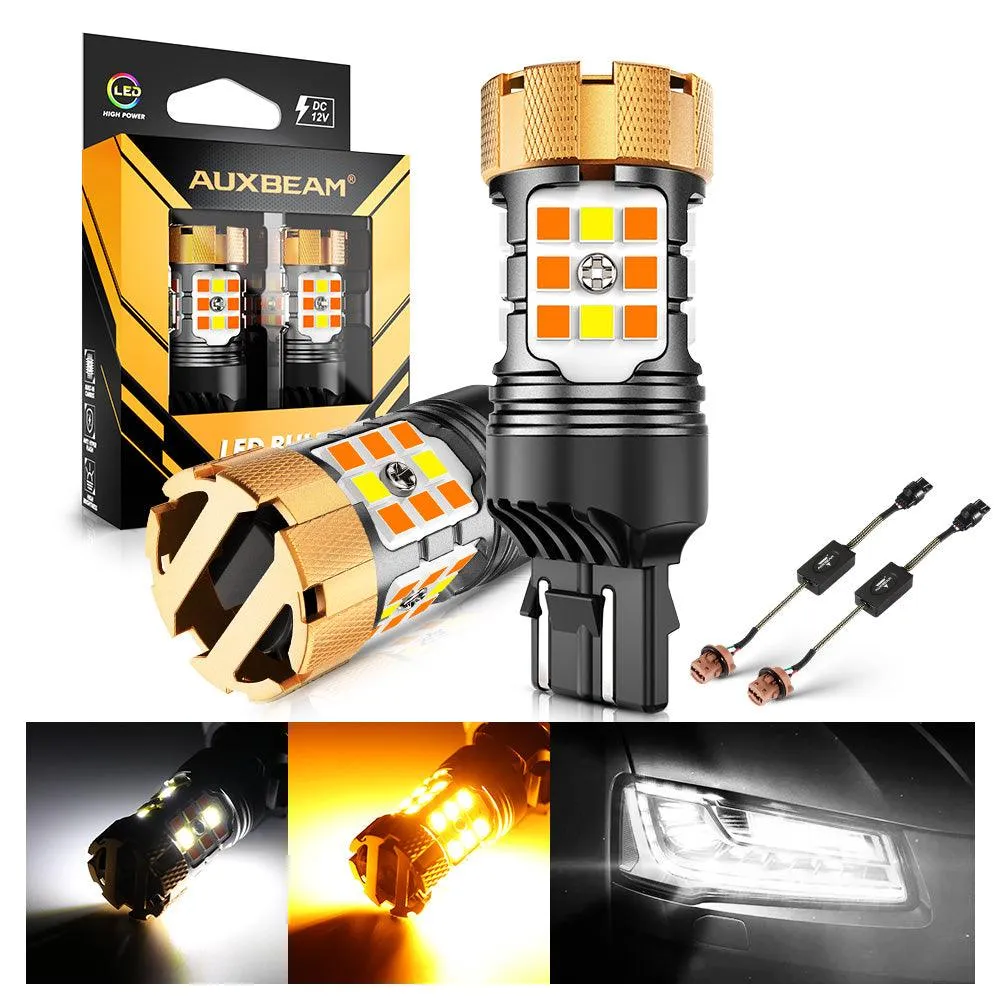 🆕T20 7443 LED Front Turn Signal & DRL Light Bulbs 50W 4000LM CAN-Bus Error Free Dual Color Switchback White & Amber B21-PRO Series | 2 Bulbs