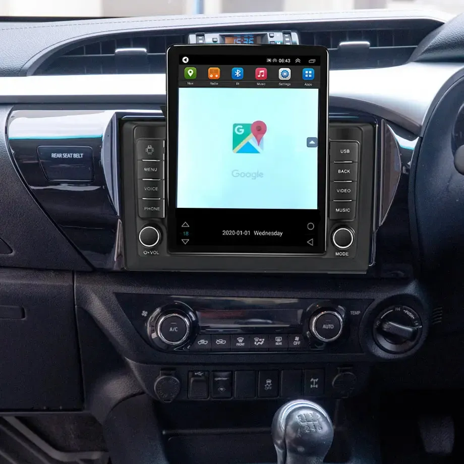 Toyota Hilux (15-21) - Roadstar 9.5 Inch Tesla Style Android Entertainment & GPS System