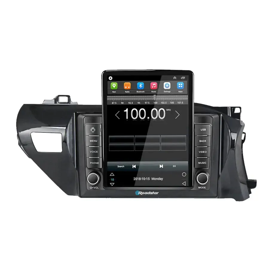 Toyota Hilux (15-21) - Roadstar 9.5 Inch Tesla Style Android Entertainment & GPS System
