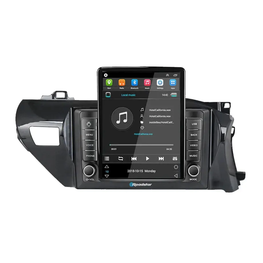 Toyota Hilux (15-21) - Roadstar 9.5 Inch Tesla Style Android Entertainment & GPS System