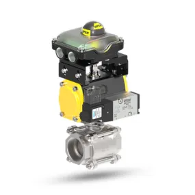 Uflow 3/4 Inch / 20mm SS304 Pneumatic Ball Valve Flanged with Solenoid Valve 230v AC