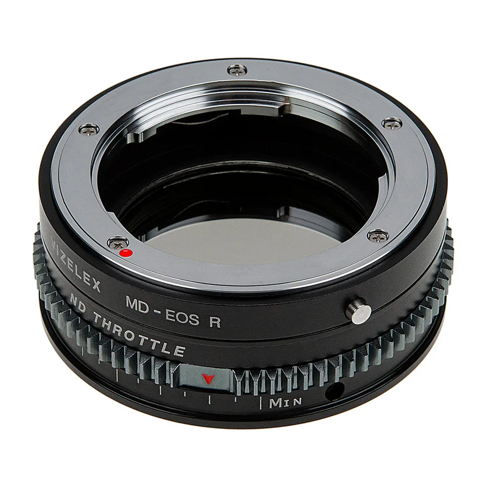 Vizelex Cine ND Throttle Lens Mount Adapter - Compatible with Minolta Rokkor (SR / MD / MC) SLR Lenses to Canon RF Mount Mirrorless Cameras with Built-In Variable ND Filter (2 to 8 Stops) from Fotodiox Pro