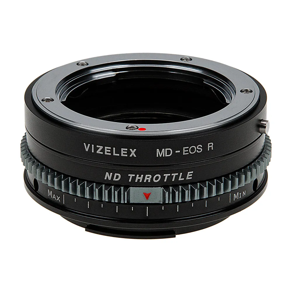 Vizelex Cine ND Throttle Lens Mount Adapter - Compatible with Minolta Rokkor (SR / MD / MC) SLR Lenses to Canon RF Mount Mirrorless Cameras with Built-In Variable ND Filter (2 to 8 Stops) from Fotodiox Pro