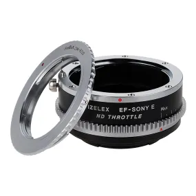 Vizelex Cine ND Throttle Lens Mount Double Adapter - Olympus Zuiko (OM) 35mm SLR & Canon EOS (EF, EF-S) Mount Lenses to Sony Alpha E-Mount Mirrorless Camera Body with Built-In Variable ND Filter (2 to 8 Stops)