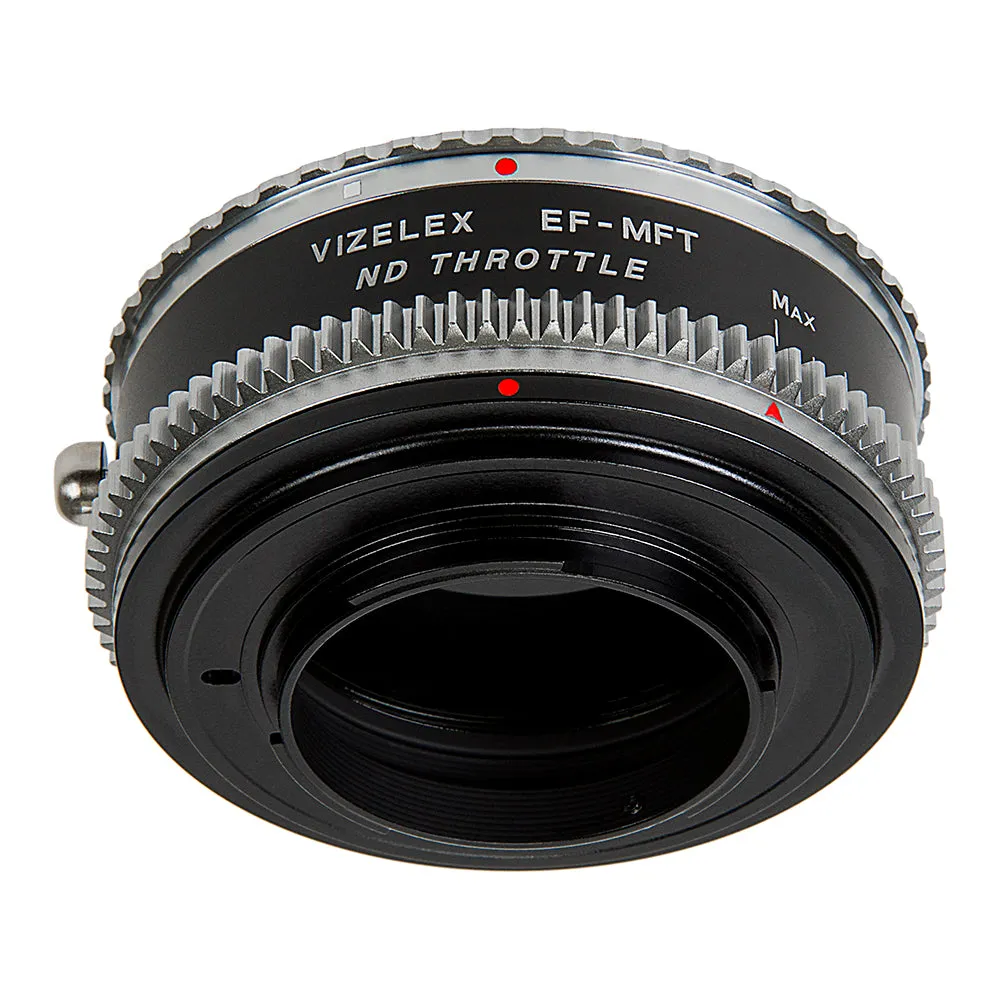 Vizelex Cine ND Throttle Lens Mount Double Adapter - Rollei 35 (SL35) SLR & Canon EOS (EF, EF-S) Mount Lenses to Micro Four Thirds (MFT, M4/3) Mount Mirrorless Camera Body with Built-In Variable ND Filter (2 to 8 Stops)