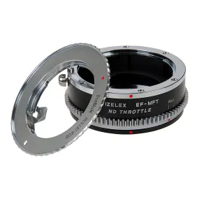 Vizelex Cine ND Throttle Lens Mount Double Adapter - Rollei 35 (SL35) SLR & Canon EOS (EF, EF-S) Mount Lenses to Micro Four Thirds (MFT, M4/3) Mount Mirrorless Camera Body with Built-In Variable ND Filter (2 to 8 Stops)