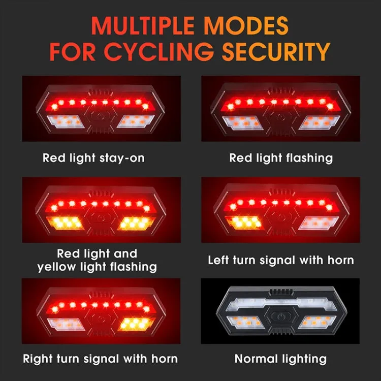 WEST BIKING Bicycle Remote Control Tail Light With Horn Tone(Black)